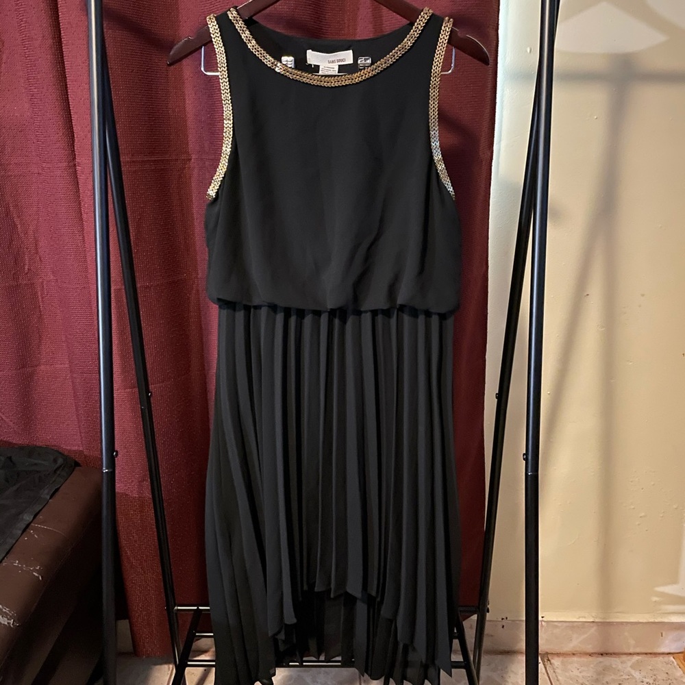 Black with Gold Metal Accents Dress